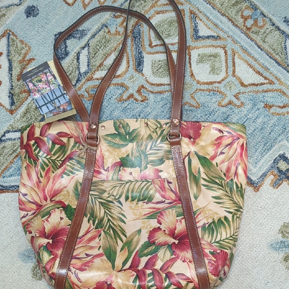 Patricia Nash Benvenuto Tote Purse Cuban Tropical Floral - Picture 2 of 7